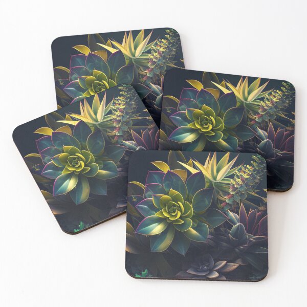 Item preview, Vibrant Succulent Arrangement on Dark Background designed and sold by Apex Designs.