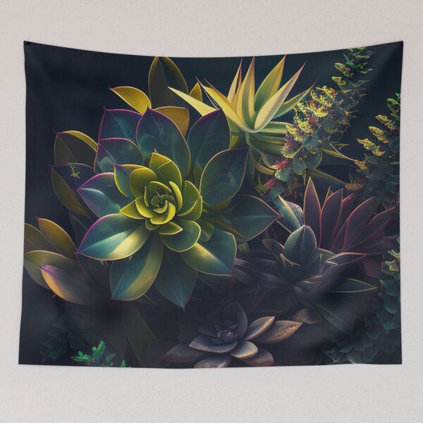 Item preview, Vibrant Succulent Arrangement on Dark Background designed and sold by Apex Designs.