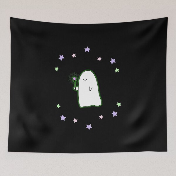 Item preview, Neon Glow Ghost & Stars – Cute Spooky Halloween Ghost Decor designed and sold by SunandShade.