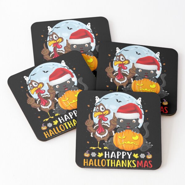 Item preview, Funny Cat Halloween And Merry Christmas Happy Hallothanksmas designed and sold by brntcoff1.