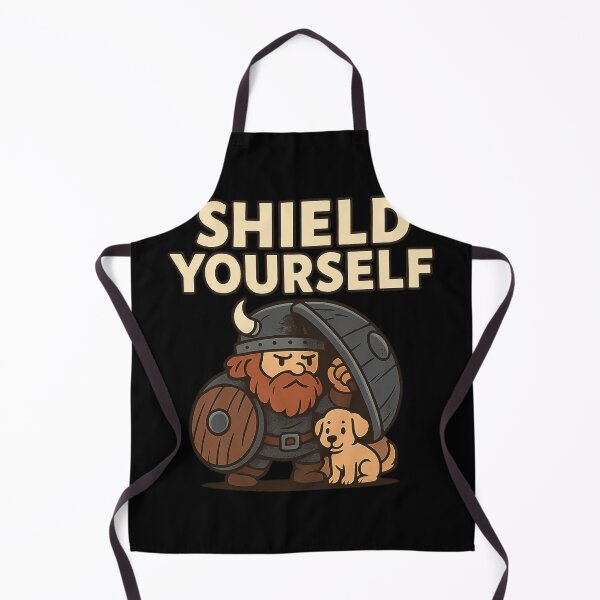 Item preview, Shield Yourself – Viking Warrior & Puppy Illustration designed and sold by Mythborn Saga.