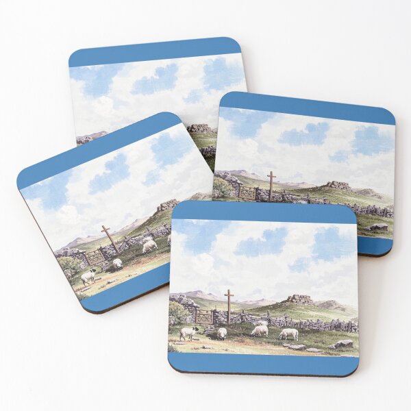 Item preview, Sheep Grazing near Hound Tor & Greater Rocks(watercolour + AI) designed and sold by artsmeow.