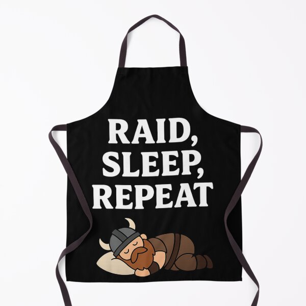 Item preview, Raid, Sleep, Repeat – Norse Humor & Gamer Tee designed and sold by Mythborn Saga.