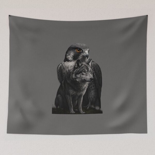 Item preview, Wolf & Falcon Spirit Power Pair – Speed & Instinct T-Shirt Design designed and sold by DojoVibe.