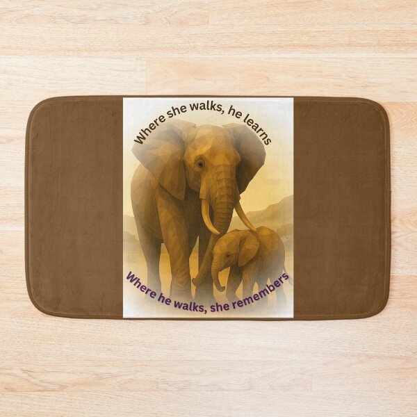 Item preview, Where She Walks – Geometric Elephant and Calf Bond designed and sold by GeoWild Designs.