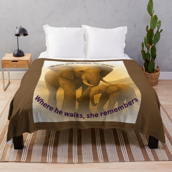 Item preview, Where She Walks – Geometric Elephant and Calf Bond designed and sold by GeoWild Designs.