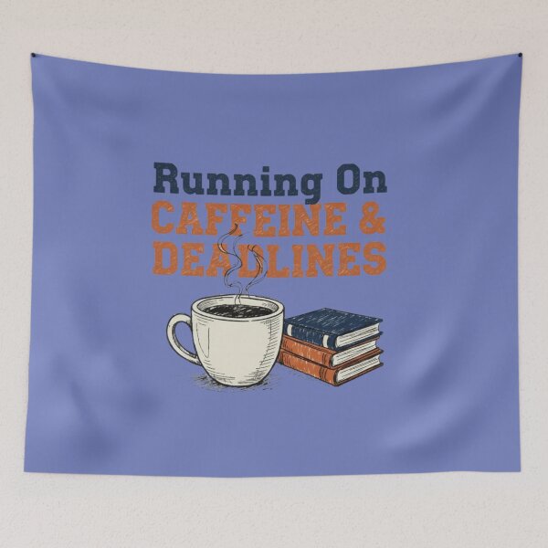 Item preview, Running on Caffeine & Deadlines Funny T-Shirt | College Student Life Gift | Back to School Humor Tee designed and sold by karim38.