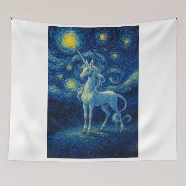 Item preview, The Last Unicorn Starry Night designed and sold by Dragon Space.
