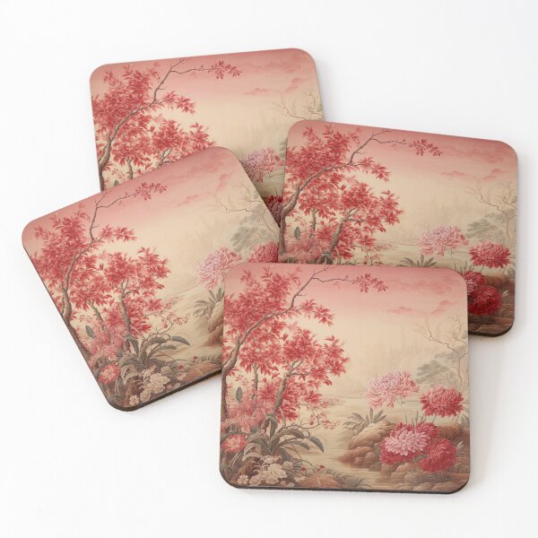 Item preview, Red Silk Floral Stream Carpet designed and sold by GrinGalore.