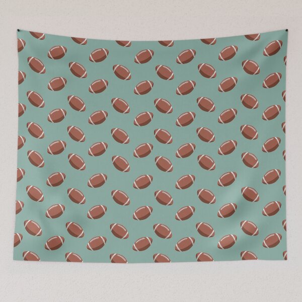 Item preview, Footballs on Dark Sage Green  designed and sold by KSimpson838.