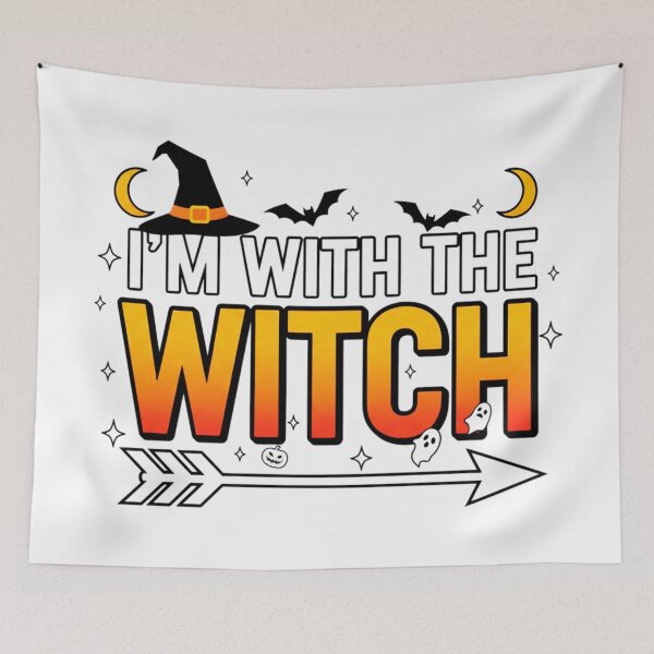 Item preview, I’m With The Witch – Funny Halloween Quote designed and sold by Teetreasure2.