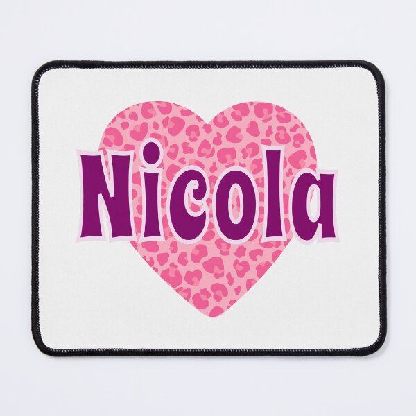 Item preview, Nicola Name Pink Leopard Heart designed and sold by Jeallan Designs.