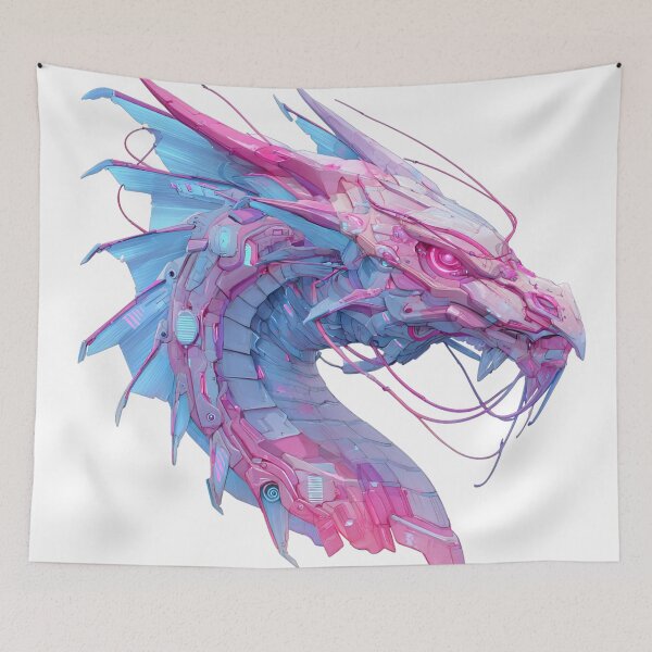 Item preview, Cyberpunk Dragon – Futuristic Neon Tech designed and sold by PrintDelightsDJ.
