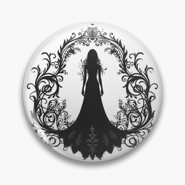 Item preview, Gothic Lady Silhouette Ornament designed and sold by AlexLineArt.