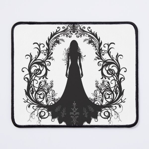 Item preview, Gothic Lady Silhouette Ornament designed and sold by AlexLineArt.
