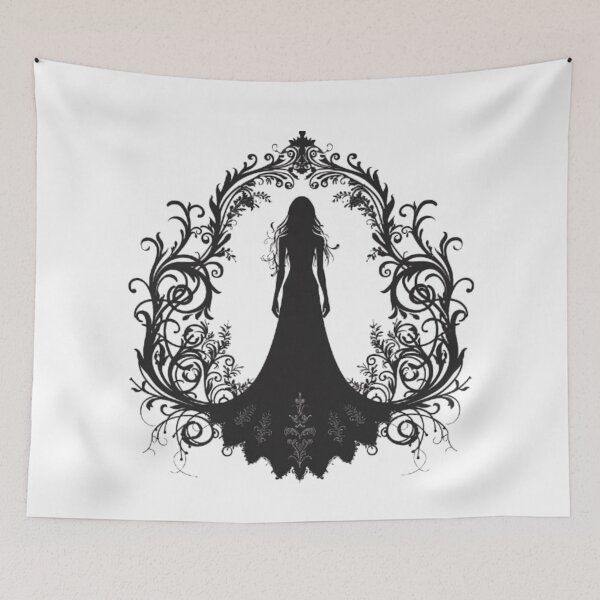 Item preview, Gothic Lady Silhouette Ornament designed and sold by AlexLineArt.