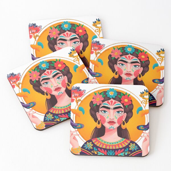 Item preview, Halloween Portrait Inspired by Frida Kahlo and Mexican Folk Art designed and sold by  Ojo de Lilith.