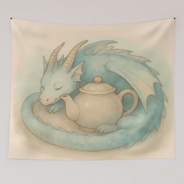 Item preview, Sleeping Dragon with Teapot designed and sold by Magic Pencil Press.