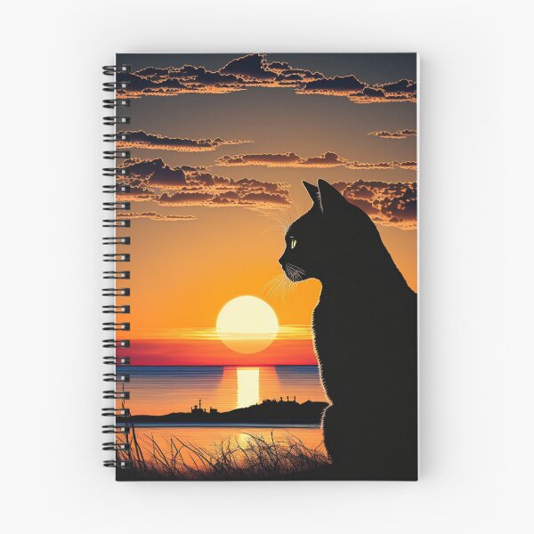 Item preview, Cat Silhouette Watching Golden Sunset designed and sold by Apex Designs.