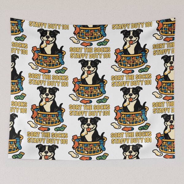Item preview, Staffy Duty 101 Sort the Socks Funny Laundry Design designed and sold by BestFriendTees.