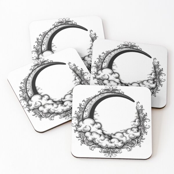 Item preview, Gothic Crescent Moon Ornament designed and sold by AlexLineArt.