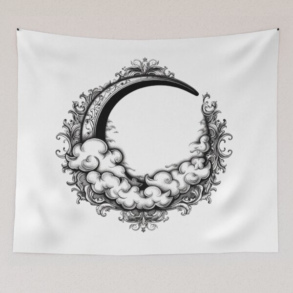 Item preview, Gothic Crescent Moon Ornament designed and sold by AlexLineArt.