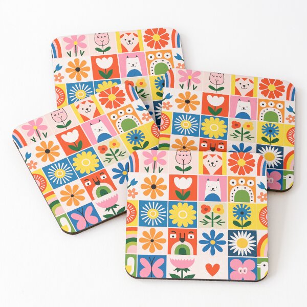 Artikelvorschau, Retro Folk Art Flowers and Animals Pattern entworfen und verkauft von Timegraf.