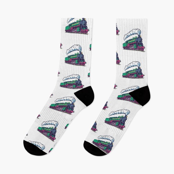 Item preview, Green Pink  Steam Train designed and sold by SosgertArt.