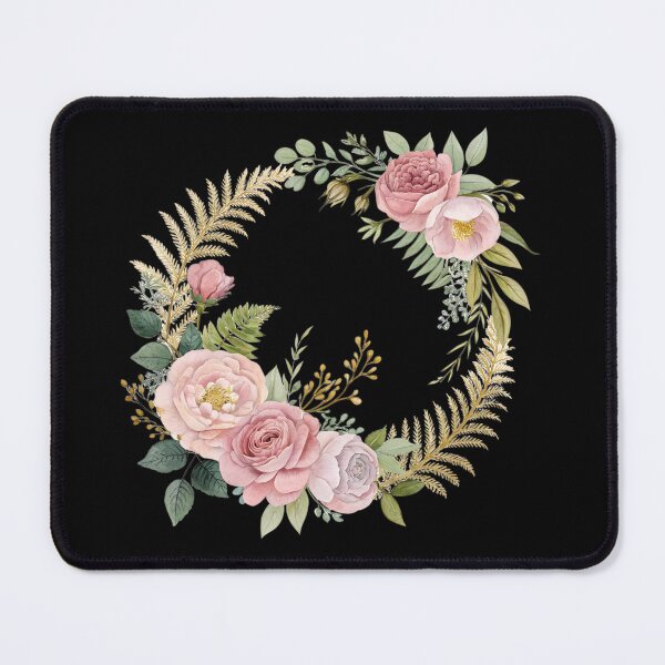 Item preview, Elegant Victorian Floral Wreath – Watercolor Roses, Peonies & Ferns with Gold Accents designed and sold by VividOrganica.