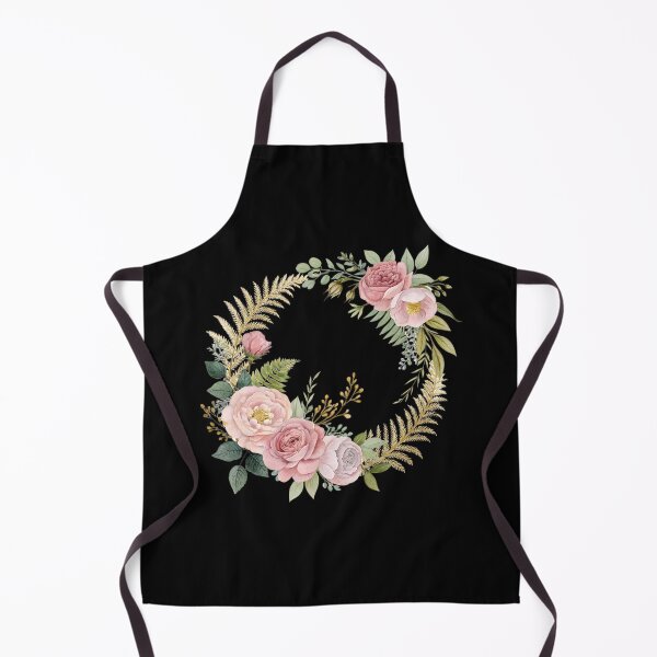 Item preview, Elegant Victorian Floral Wreath – Watercolor Roses, Peonies & Ferns with Gold Accents designed and sold by VividOrganica.