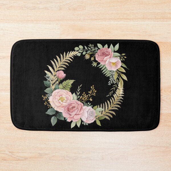 Item preview, Elegant Victorian Floral Wreath – Watercolor Roses, Peonies & Ferns with Gold Accents designed and sold by VividOrganica.