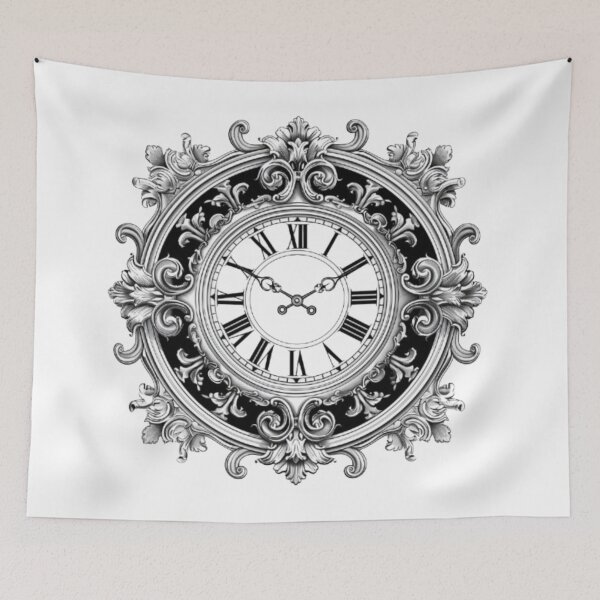 Item preview, Gothic Ornamental Clock designed and sold by AlexLineArt.