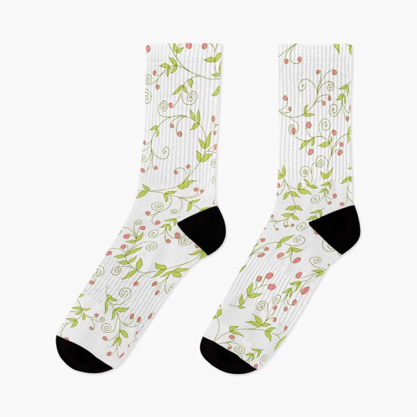 Item preview, Spring Vines – Elegant Green and Pink Pattern designed and sold by AlisaArtDecor.