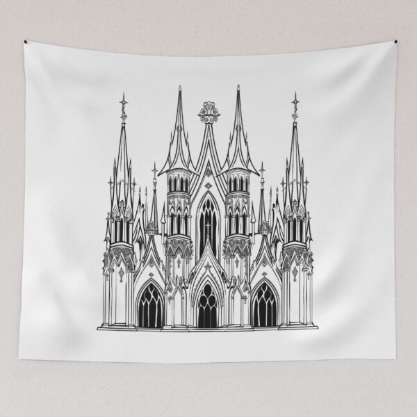 Item preview, Gothic Castle Ornament designed and sold by AlexLineArt.