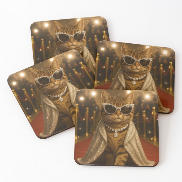 Item preview, Glamorous Cat on Red Carpet with Diamond Style designed and sold by BloomOfDesign.