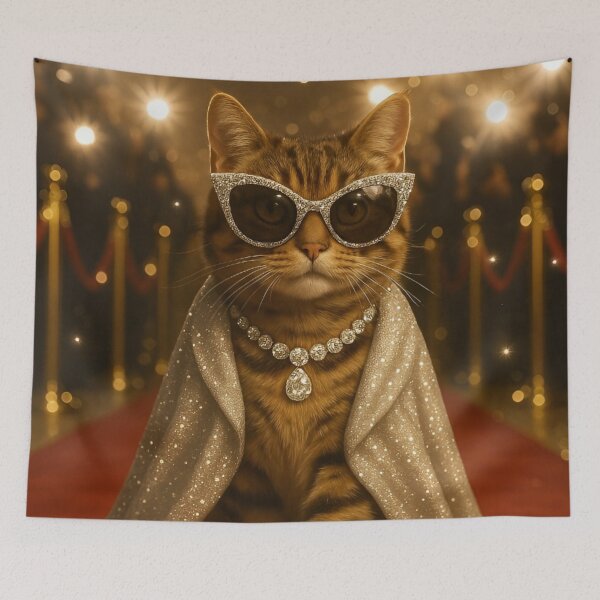 Item preview, Glamorous Cat on Red Carpet with Diamond Style designed and sold by BloomOfDesign.