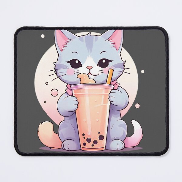 Item preview, “A kawaii cat drinking bubble tea " designed and sold by Purple_Lines.