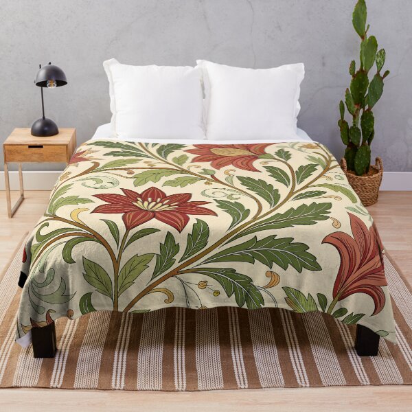 Item preview, William Morris Inspired Floral Pattern – Seamless Botanical Design with Earthy Tones designed and sold by VividOrganica.