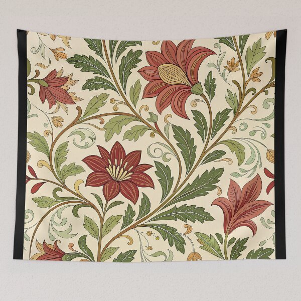 Item preview, William Morris Inspired Floral Pattern – Seamless Botanical Design with Earthy Tones designed and sold by VividOrganica.