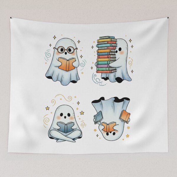 Item preview, Spooky Ghosts Book Reading – Cute Halloween Ghosts with Books Design designed and sold by Teetreasure2.