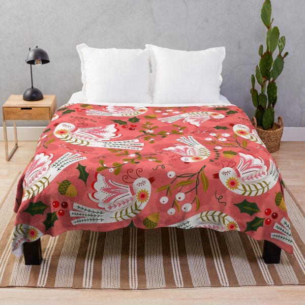 Item preview, Folk Art Free Birds with Winter Botanicals Pattern designed and sold by Farissa Designs.