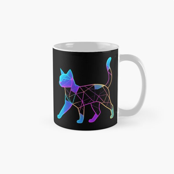 Item preview, Geometric neon cat modern designed and sold by Darklibra.
