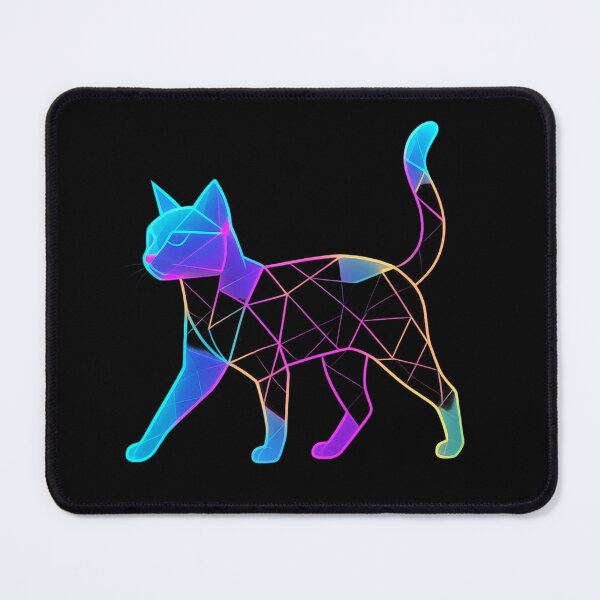 Item preview, Geometric neon cat modern designed and sold by Darklibra.