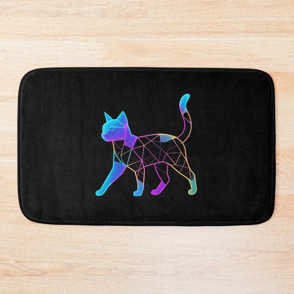 Item preview, Geometric neon cat modern designed and sold by Darklibra.