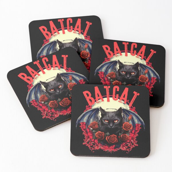 Item preview, Gothic cat with bat wings-creepy cute designed and sold by Szpaku desart .