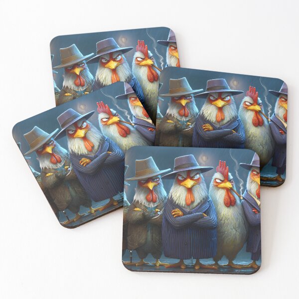 Item preview, Stylish Gang of Cartoon Chickens in Suits Together designed and sold by Artessie.