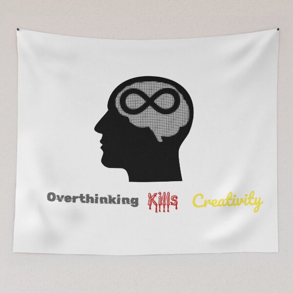 Item preview, "Overthinking Kills Creativity | Bold Motivational Design for Focused Deep Minds" designed and sold by Hyper3Design.