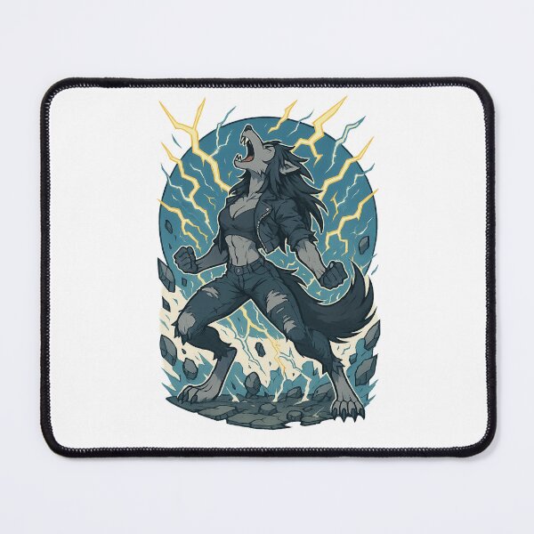 Item preview, Alpha Wolf Howl – Powerful Furry Punk Art designed and sold by CaliLuminos.