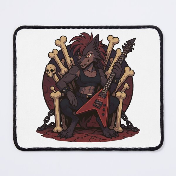 Item preview, Bone Throne – Fierce Punk Wolf Furry Art designed and sold by CaliLuminos.
