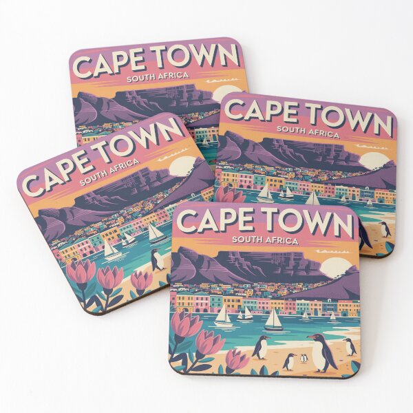 Item preview, Cape Town South Africa Vintage Design – Mountain & Coastal City Artwork designed and sold by GRAPHIX444.
